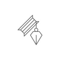 charpenterie, sonder ligne vecteur icône illustration