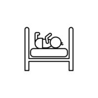 en train de dormir bébé, lit vecteur icône illustration