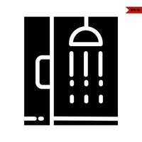 icône de glyphe de réfrigérateur vecteur