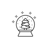 neige globe, arbre vecteur icône illustration