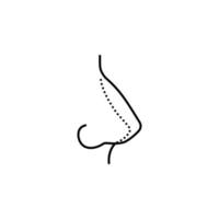 rhinoplastie, nez courbe vecteur icône illustration