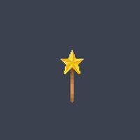 étoile baguette magique dans pixel art style vecteur