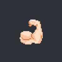 muscle main geste dans pixel art style vecteur