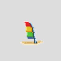 vent surfant bateau dans pixel art style vecteur