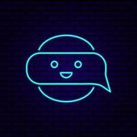 icône ai pour éditorial contenu sur chatbot - néon avec robot vecteur
