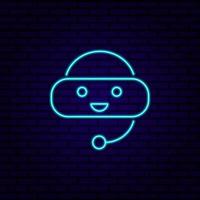 icône pour éditorial contenu sur chatbot - néon ai avec robot vecteur