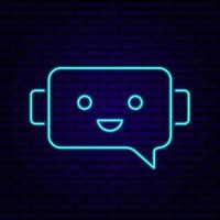 néon icône pour éditorial contenu sur chatbot - avec robot vecteur