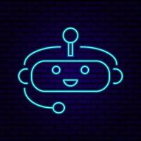 icône pour éditorial contenu sur ai chatbot - néon avec robot ai vecteur