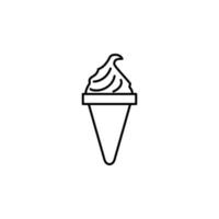 crème glacée dans klaxon vecteur icône illustration