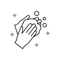 mains, mousse, savon vecteur icône illustration