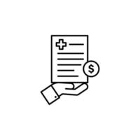 main, dollar, assurance, médical vecteur icône illustration
