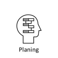 humain, schème, plan dans esprit vecteur icône illustration