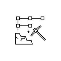 Les données analyse, exploitation minière, base de données vecteur icône illustration