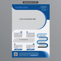 brochure commerciale de courbes bleues modernes vecteur