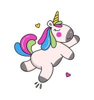 Licorne personnage vecteur Couleur griffonnage illustration isolé sur blanc Contexte