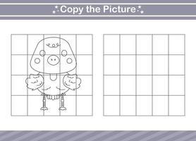 copier l'image jeu éducatif pour la maternelle et le préscolaire. jeu de feuille de calcul pour les enfants vecteur