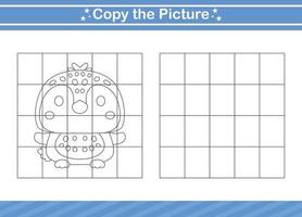 copier l'image jeu éducatif pour la maternelle et le préscolaire. jeu de feuille de calcul pour les enfants vecteur