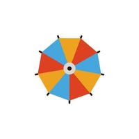 Couleur parapluie plat vecteur icône illustration