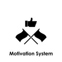 motivation système, drapeaux, comme vecteur icône illustration