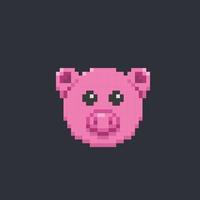 porc tête dans pixel art style vecteur