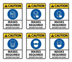 masques de symboles d'avertissement requis au-delà de ce signe de point vecteur