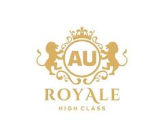 d'or lettre au modèle logo luxe or lettre avec couronne. monogramme alphabet . magnifique Royal initiales lettre. vecteur