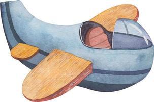 des gamins bleu avion mignonne aquarelle illustration.eps vecteur