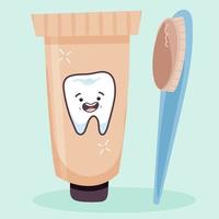 un ensemble de dentifrice et brosse à dents. concept de soins bucco-dentaires. vecteur