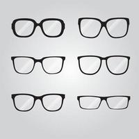 ensemble de différentes lunettes noires vecteur