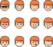 pixel art de emoji conception, Express toi même avec pixel art emoji dessins vecteur