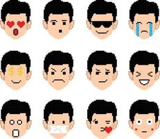 pixel art de emoji conception, Express toi même avec pixel art emoji dessins vecteur