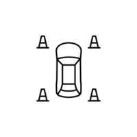 voiture, signe cône vecteur icône illustration
