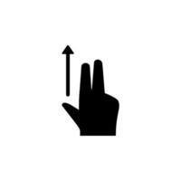 main, des doigts, geste, glisser, en haut vecteur icône illustration