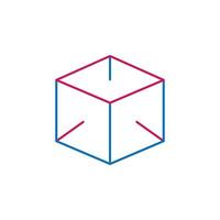 3d impression, cube vecteur icône illustration