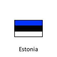 nationale drapeau de Estonie dans Facile couleurs avec Nom vecteur icône illustration