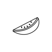 pièce de pastèque contour vecteur icône illustration