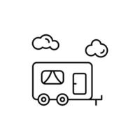 caravane, voyage, des nuages vecteur icône illustration