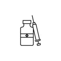médicament, médicament, injection, vecteur icône illustration