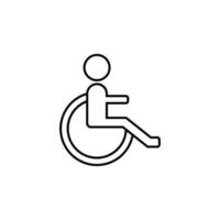 fauteuil roulant signe vecteur icône illustration