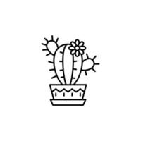 lieu de travail, cactus vecteur icône illustration