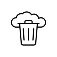 nuage, poubelle vecteur icône illustration