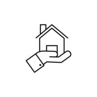 main, maison, Assurance vecteur icône illustration