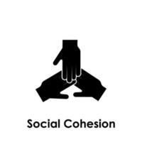 mains, amitié, social cohésion vecteur icône illustration