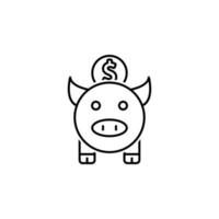 financier porcin banque vecteur icône illustration
