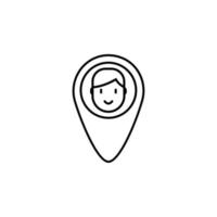 emplacement, utilisateur, lieu, carte vecteur icône illustration