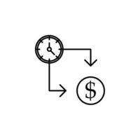 temps gestion, temps est argent vecteur icône illustration