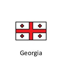nationale drapeau de Géorgie dans Facile couleurs avec Nom vecteur icône illustration