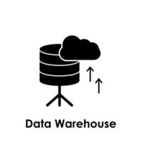 serveur, nuage, Les données entrepôt vecteur icône illustration