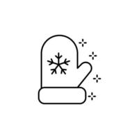 flocon de neige, mitaine vecteur icône illustration