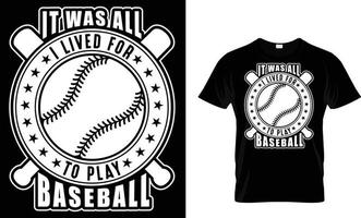 base-ball typographie T-shirt conception vecteur